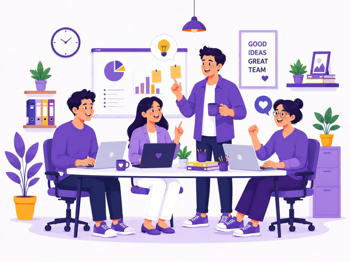 Đội ngũ văn phòng cộng tác cùng Office AI
